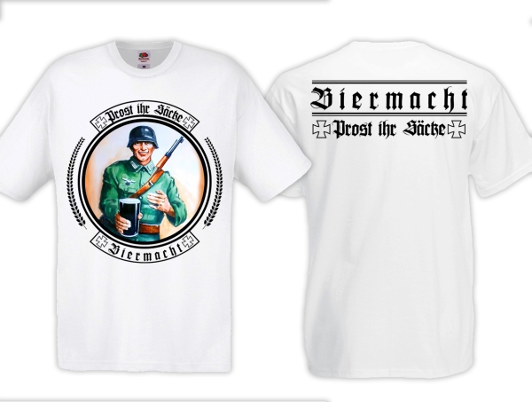 Frauen T-Shirt - Biermacht - Prost ihr Säcke - weiß Frauen T-Shirt - Biermacht - Prost ihr Säcke - weiß