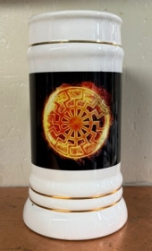 Bierkrug mit Goldlinien - S. Sonne - brennend Bierkrug mit Goldlinien - S. Sonne - brennend